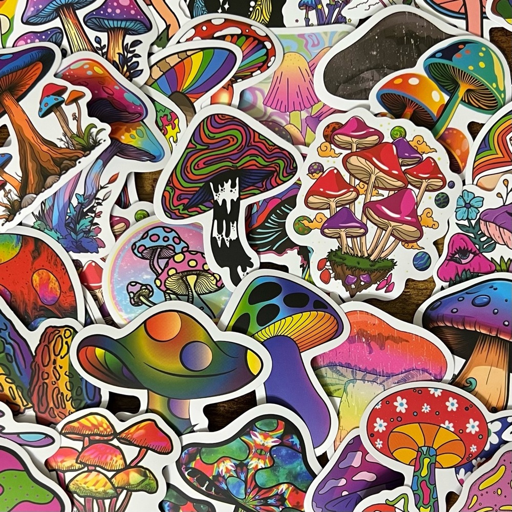 Aesthetic Mushroom Stickers | 50pc Vinyl Set